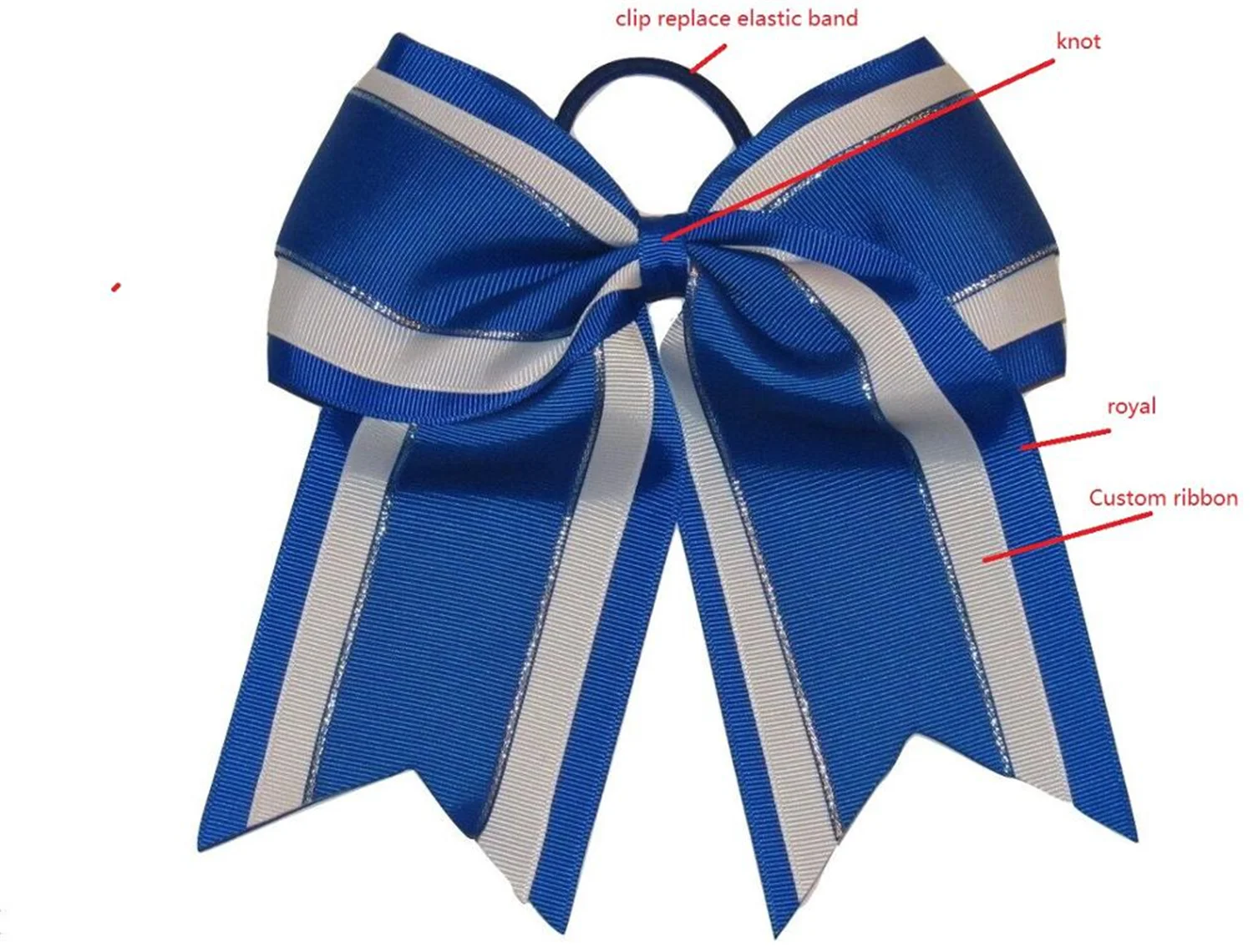 Novo "preto glitz" 7 polegada torcida arco rabo de cavalo meninas arcos de cabelo cheerleading para meninas acessórios de cabelo