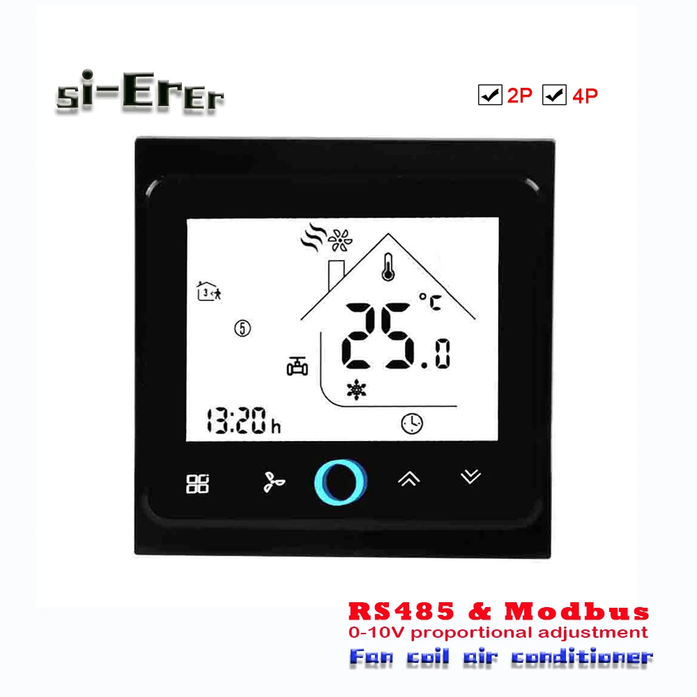 4pipe 2pipe Air Conditioning Type thermostat RS485&Modbus Application Programming Interface for regulated 0-10V proportional