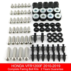 Fit For Honda VFR 1200F 2010-2019 VFR1200F Complete Full Fairing Bolts Kit Covering Bolts Screws Clips Nuts Stainless Steel