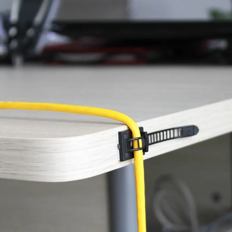 20pcs Adjustable Cable Clips Self-Adhesive Cable Wire Clamps Straps With Optional Screw Mount For Car Festive Ornament