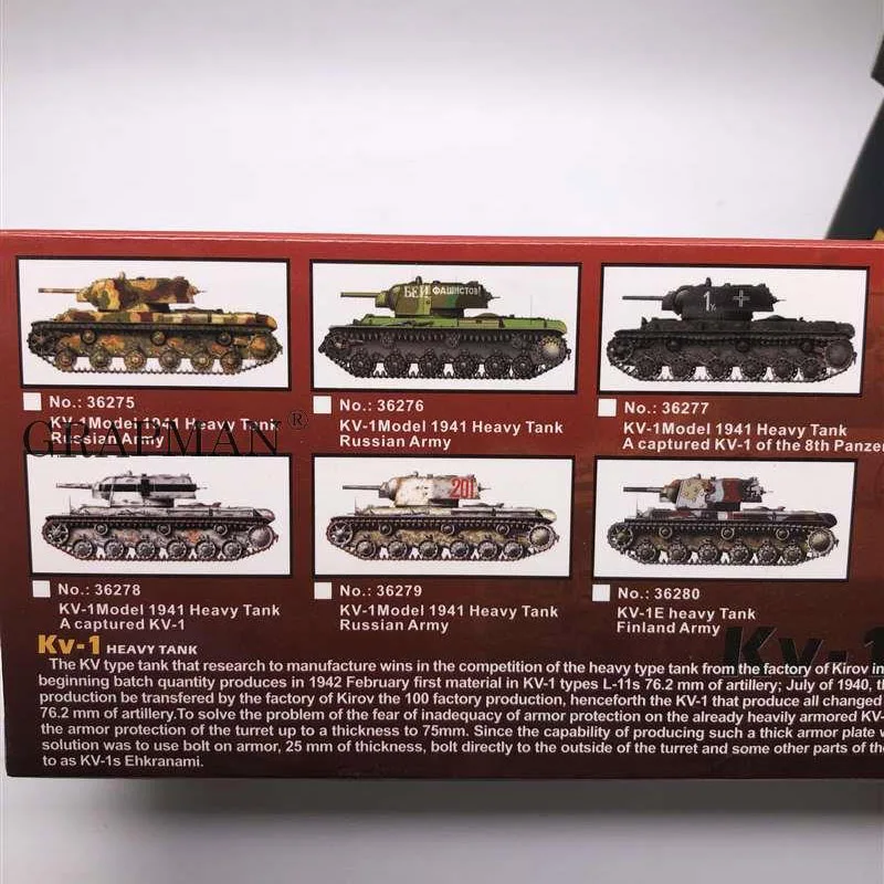 1/72 WWII KV-1 Heavy Tank Russian Army Tank 1941Platinum Collectible Assembled Model Finished Model Easymodel Toy