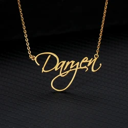 Custom Cursive Name Necklaces For Women Men Stainless Steel Customized Necklace Pendant Personalized Jewelry Gift Neck Chain