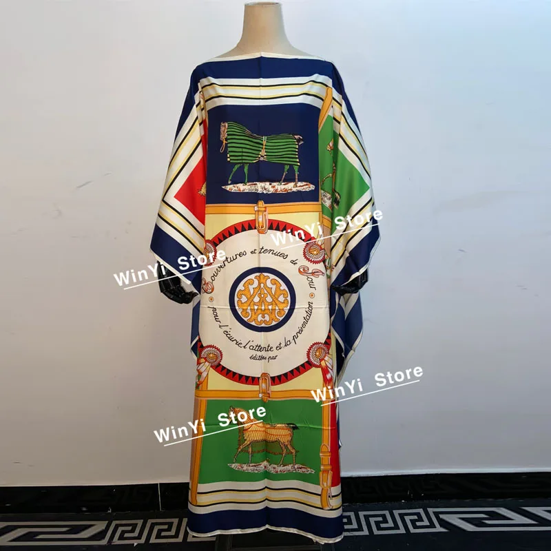 Bliski wschód Dashiki sukienka drukuj czechy hidżab luźne eleganckie muzułmańskie Abaya Bazin szata suknia Broder Riche Sexy Lady Party maxi plaża