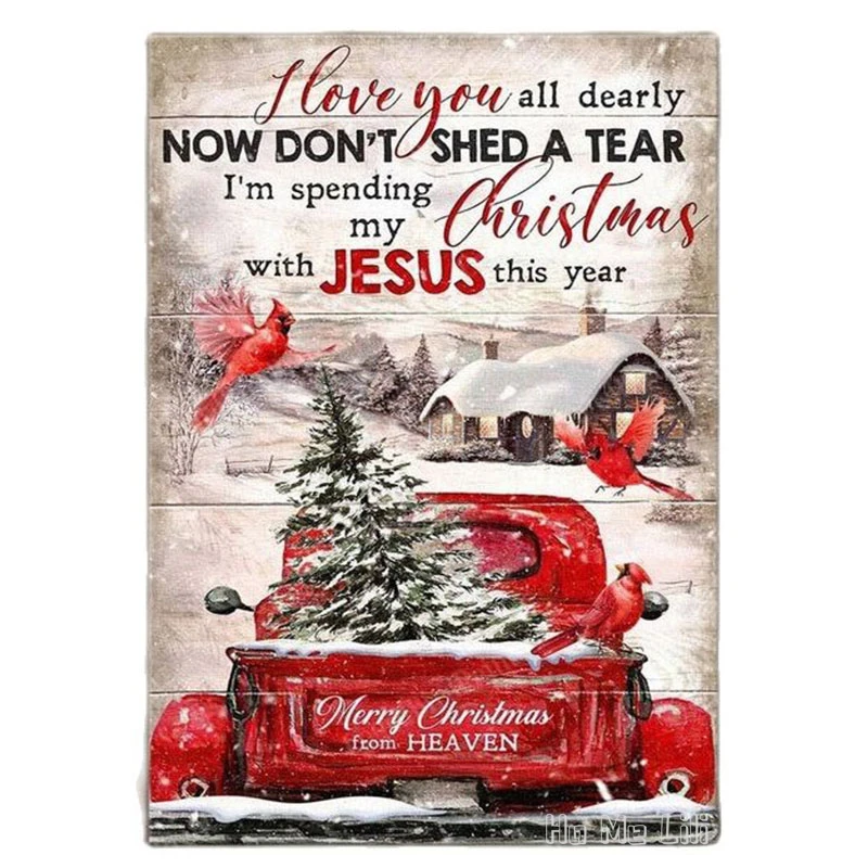 Cardinal In Heaven I Love You All Dearly Dont Shed A Tear Im Spending Christmas With Jesus This Year Portrait Canvas Wall Art