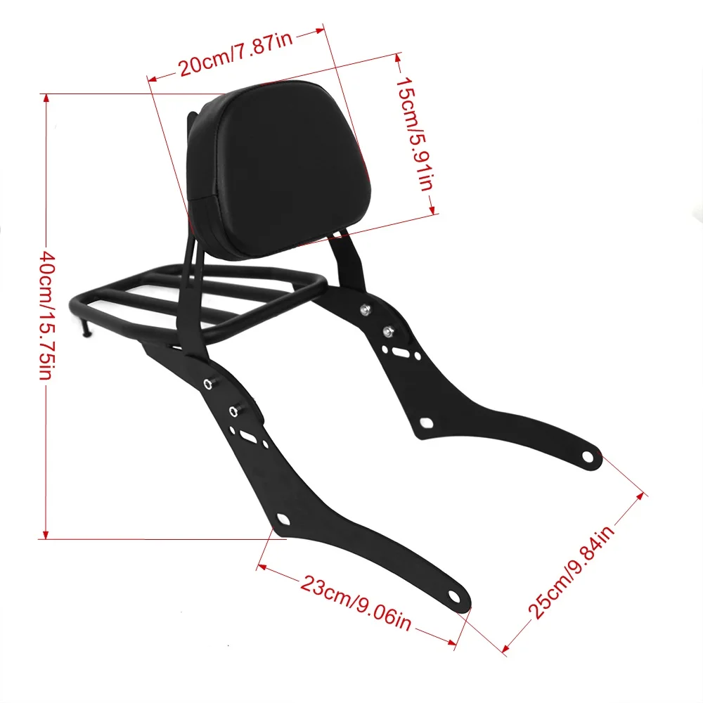 Motorcycle Luggage Rack Carrier Rear Passenger Sissy Bar Backrest For Honda Rebel CMX300 CMX500 CMX 300 500 2017-2025 2024
