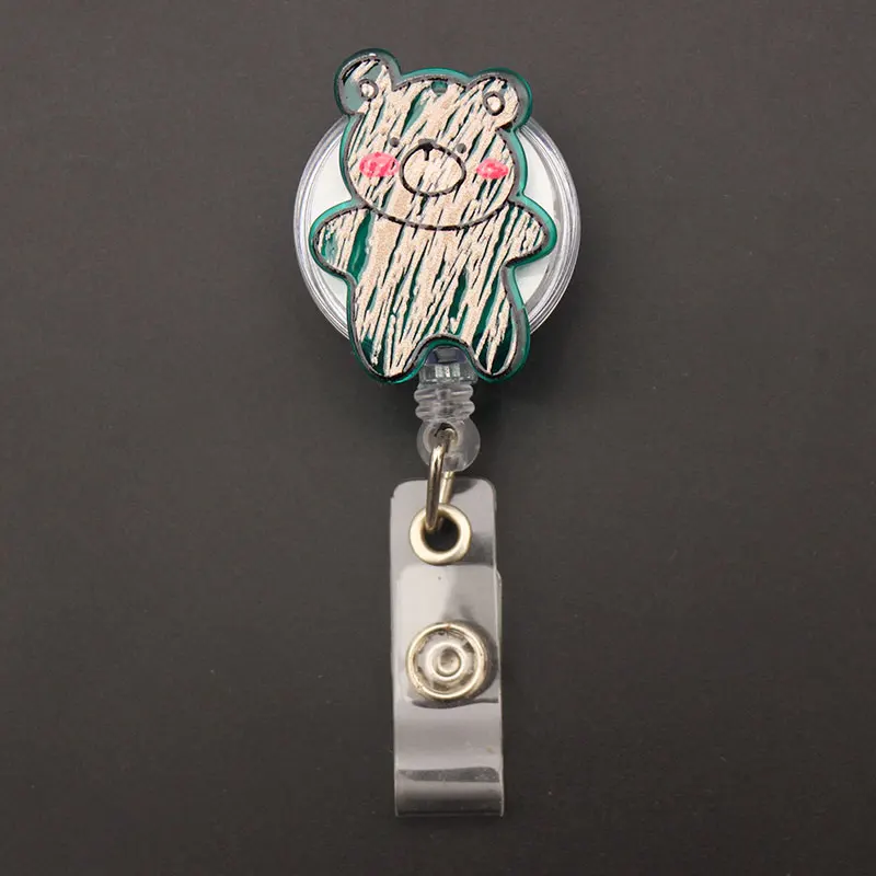 Creative Graffiti Animal And Plants Style Retractable Badge Holder Reel Nurse Exhibition Enfermera Card Holder Accessory