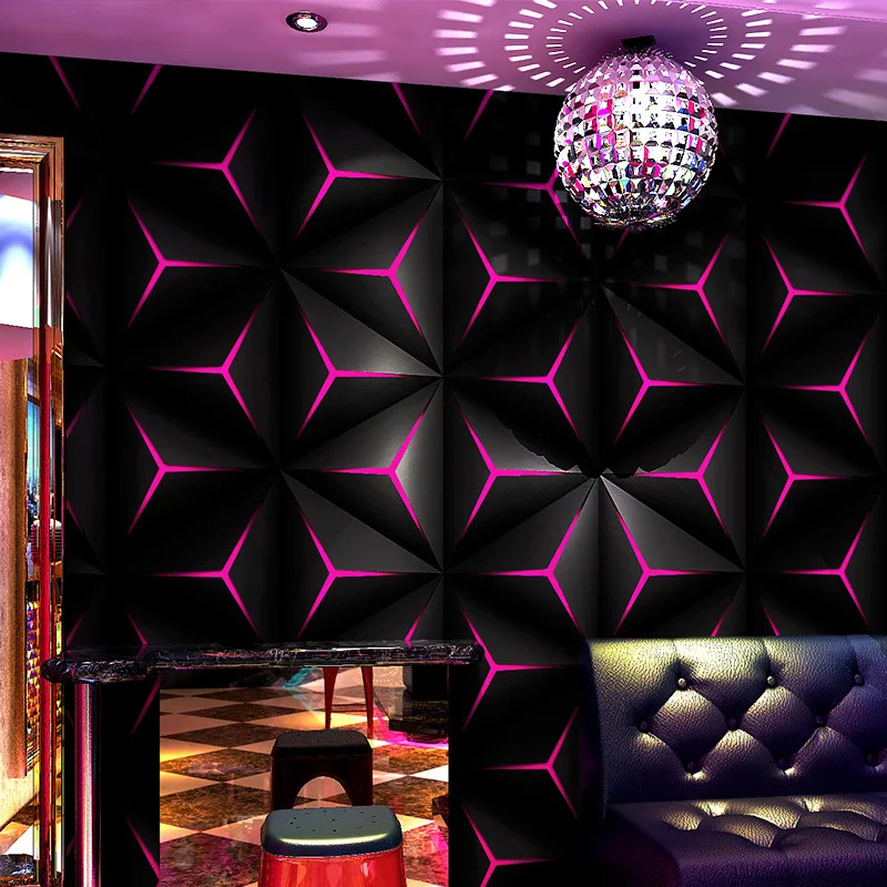 Ktv Tapete Halle Flash Wallcloth 3D Stereo Flugzeug Geometrische Muster Thema Box Hintergrund Pape Wandbild Tapete 3d