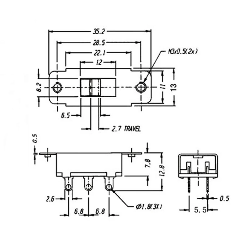 10 Chiếc KBB-102 Công Tắc Trượt Tặng Công Tắc Changeover Chuyển 230V Xoay 115V 115V/230V 220V Xoay 110V Có Công Tắc 110V/220V 6pin
