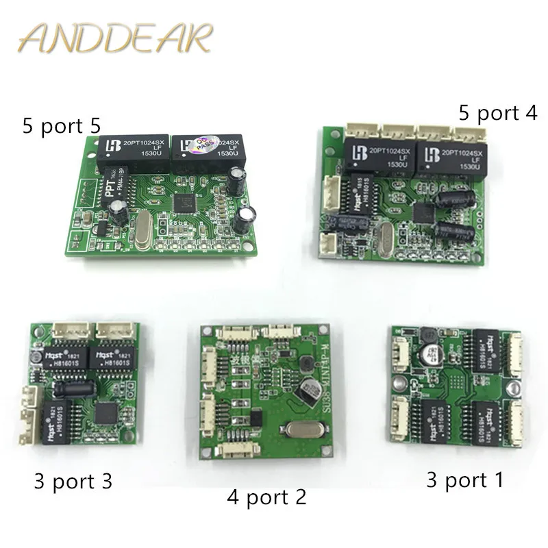 Mini 5V 12Vswitch module PBC OEM module mini size 3/4/5 Ports Network Switches Pcb Board mini ethernet switch module 10/100Mbps