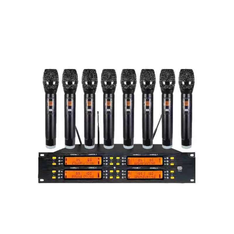 

MiCWL Professional UHF 400 Channel Wireless 8 DJ Karaoke Handheld Microphone System Stage Studio Home Singing Speech Mics