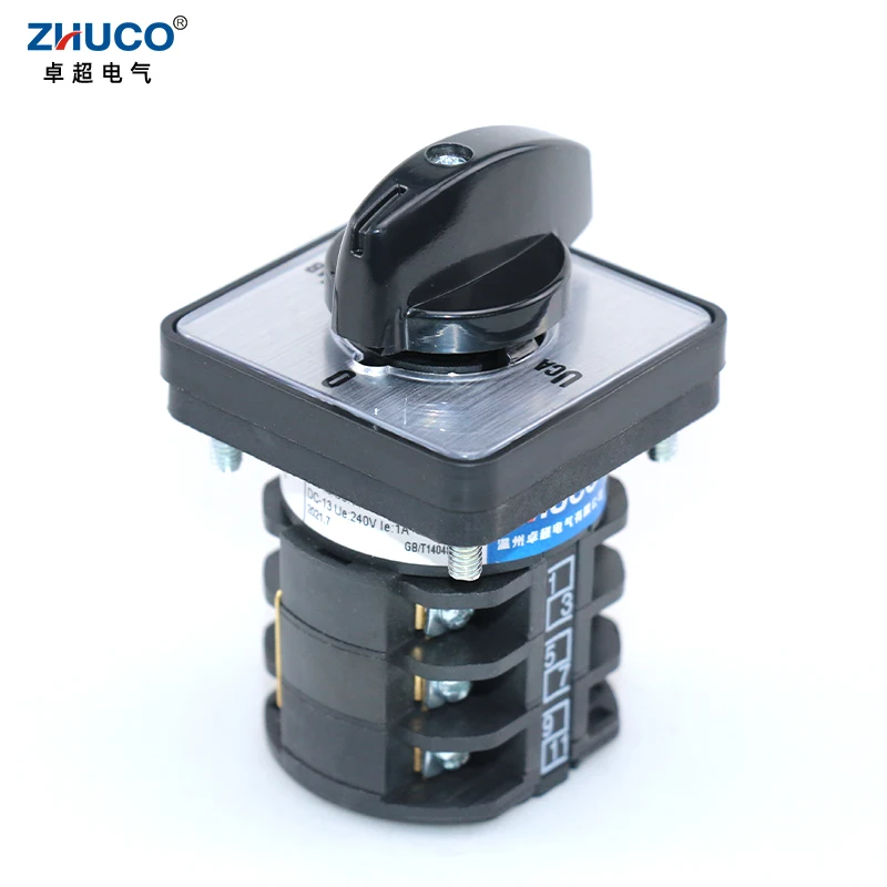 ZHUCO LW8D-10/YH3.3 10A 660V Four Position Three-Phase Measurement Voltmeter Conversion Selector Changeover Transfer Cam Switch