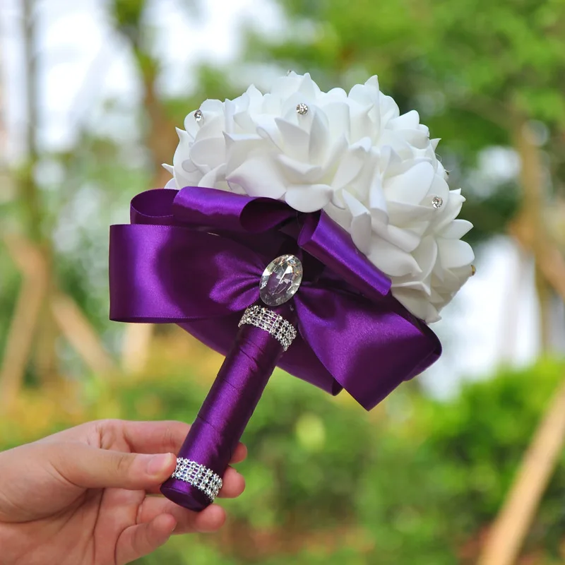 Ramo de novia de estilo coreano para boda, flor Artificial, cintas de diamantes de imitación de cristal para decoración de fiesta y Iglesia, 2021