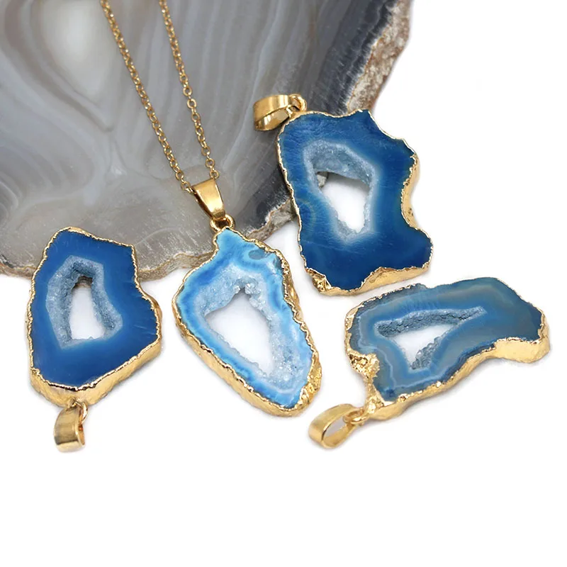 الطبيعية جيودو حجر قلادة قلادة شفاء كريستال كوارتز الريكي شقرا مجوهرات للنساء