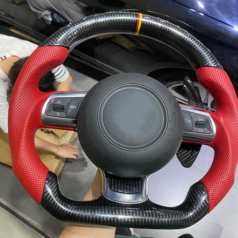 Real Carbon Fiber LED racing steering wheel For  Audi TT TTS 2008 2009 2010 2011 2012 2013 2014 2015 2016