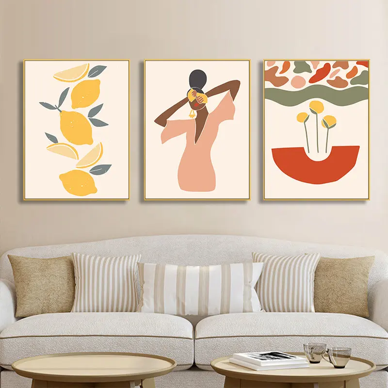 Abstract Vintage Fashion Wall Art Poster Colorful Geometry Canvas Print Painting Boho Decorative Pictures Living Room Home Decor