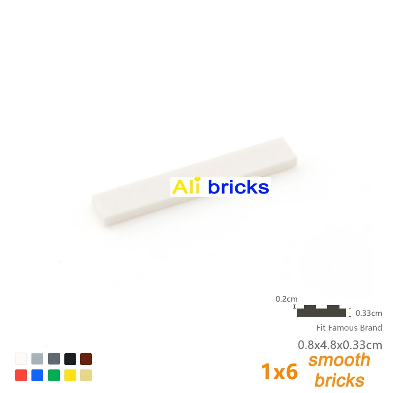 120pcs DIY Building Blocks Figure Bricks Smooth 1x6 11Colors Educational Creative Size Compatible With Brand Toys for 6636