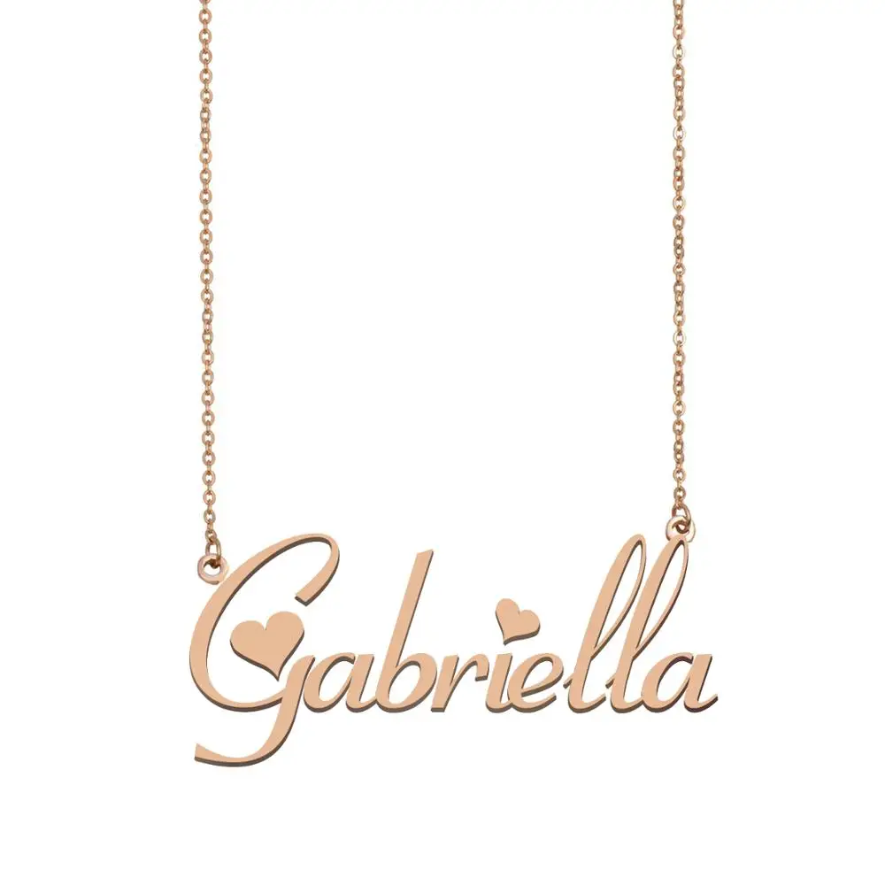 

Gabriella Name Necklace Stainless Steel Personalized Nameplate Pendant for Women Girls Birthday Wedding Christmas Gift