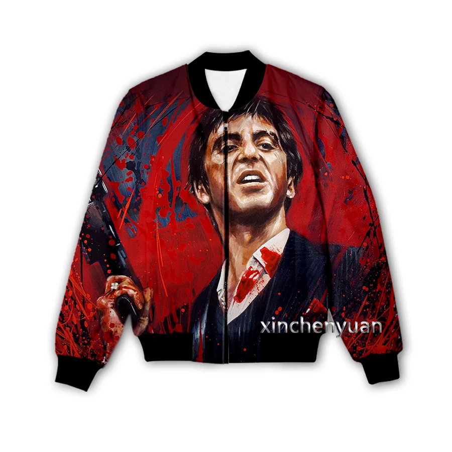 Phechion New Men/Women Scarface 3D Printed Jacket Fashion Streetwear Men Loose Sporting Jacket & Coat M72