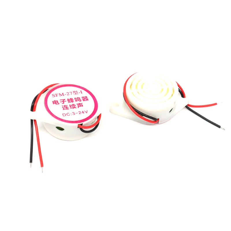 

50pcs SFM-27 active buzzer DC3-24V piezoelectric buzzer 3015 high decibel continuous sound alarm white