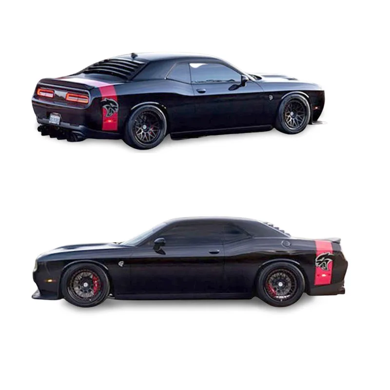 2pcs Modified Sport Hell Cat Side Truck Trunk Body Decal Wrap Sticker Graphic Vinyl for Dodge Challenger Charger