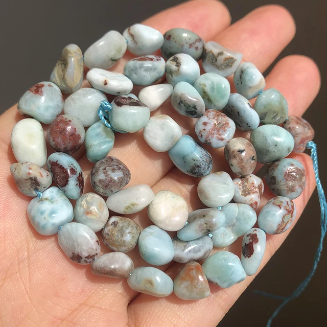 

8-10mm Natural Larimar Gems Stone Beads Rondelle Loose Beads For DIY Jewellery Making Fashion Bracelet 15 Inch