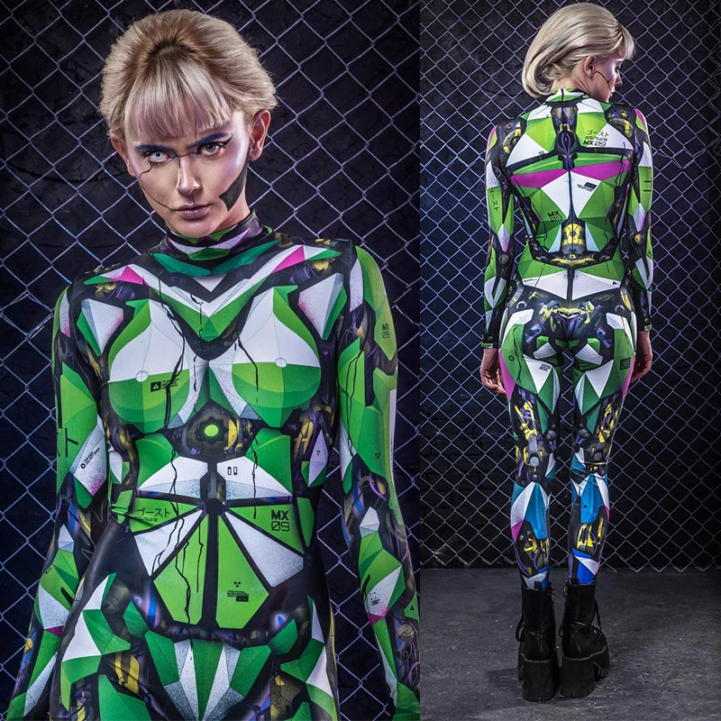 

Science Fiction Costume Future Warrior Female Jumpsuit Sexy Halloween Party Cosplay Robot Punk Costume Stage GoGo Suit DWY3993