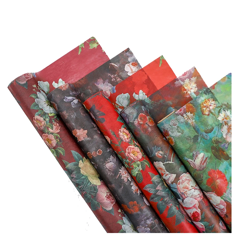 Vintage Rose Oil Painting, Non-woven Fabric, Large Flower Bouquet, Wrapping Paper, Waterproof Lining Paper, 4 Yard