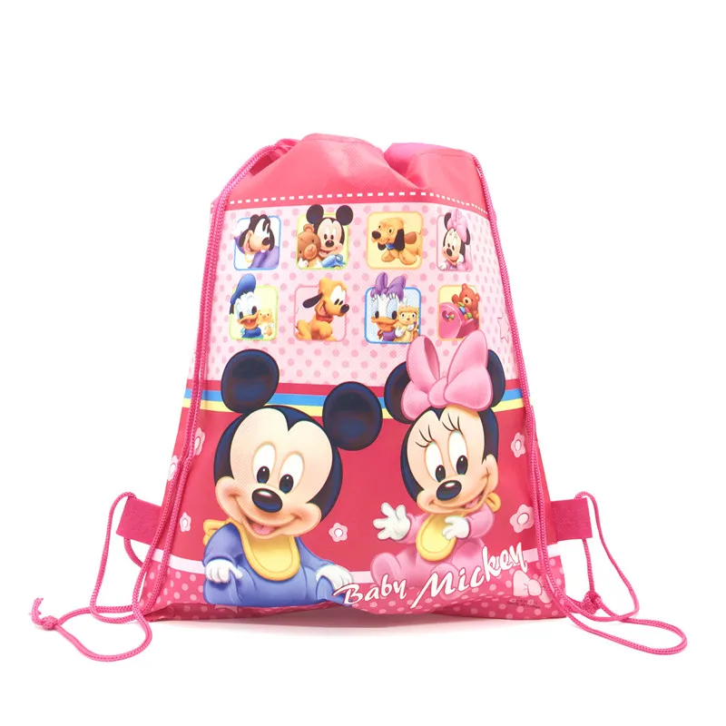 8/16/24/50PCS Minnie Mouse Fashion Portable Shoes Bag Sport Storage Pouch Drawstring Dust Bags Non-woven Beach Travel Backpacks