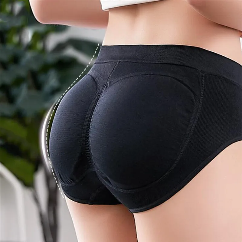 Lady Low Waist Sexy Padding Panties Bum Padded Butt lifter Enhancer Hip Push Up Panties Underwear Seamless Panties Buttocks