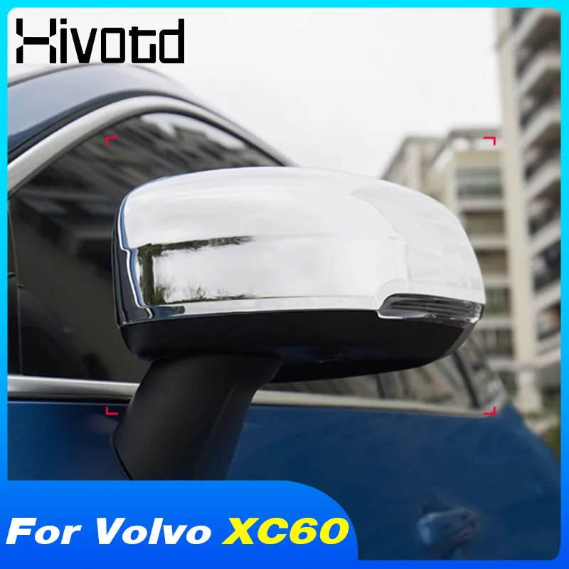 

Hivotd автомобильное боковое зеркало заднего вида, накладка, внешняя хромированная стильная наклейка, литье, автоаксессуары для Volvo XC60 2018-2022