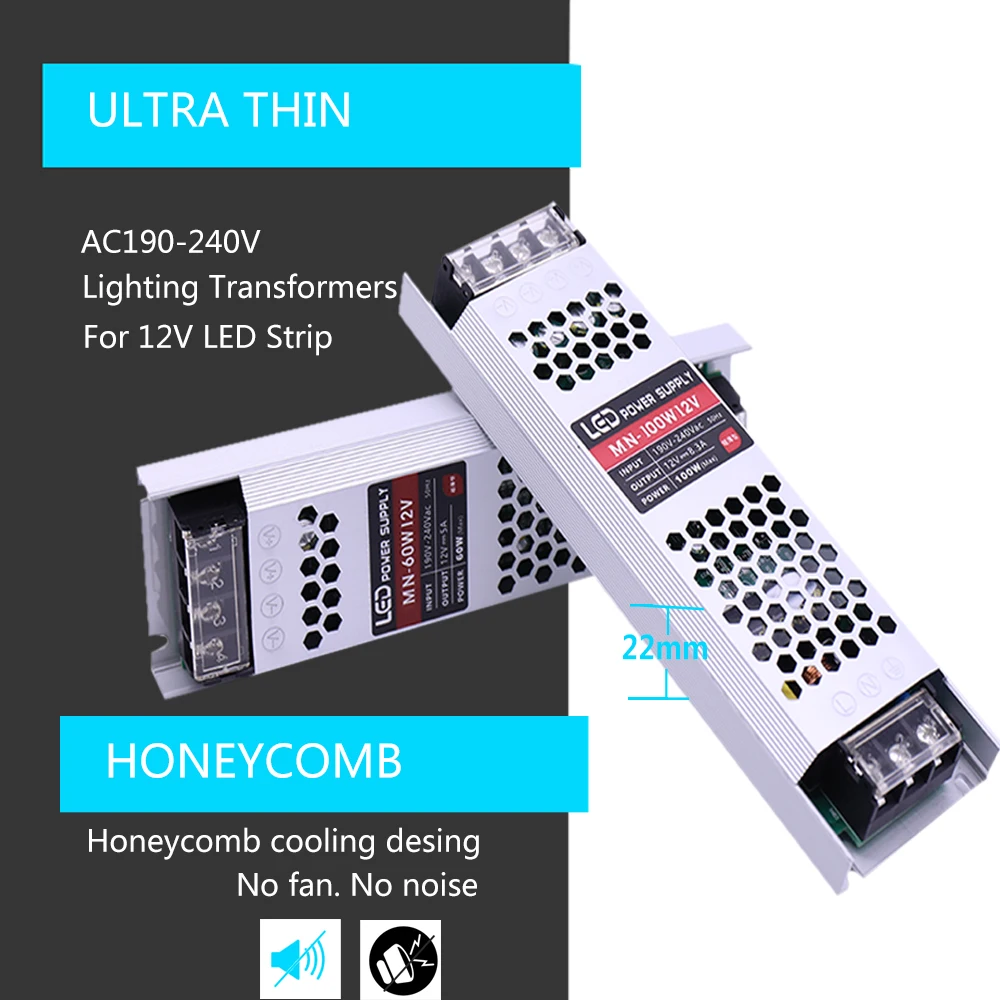 Ultra-thin LED power supply Transformator AC190V-220V zu 12V 24VSchalt Netzteil Adapter 5A 8.3a 12.5a 16.7a 20a 33a  Led-treiber