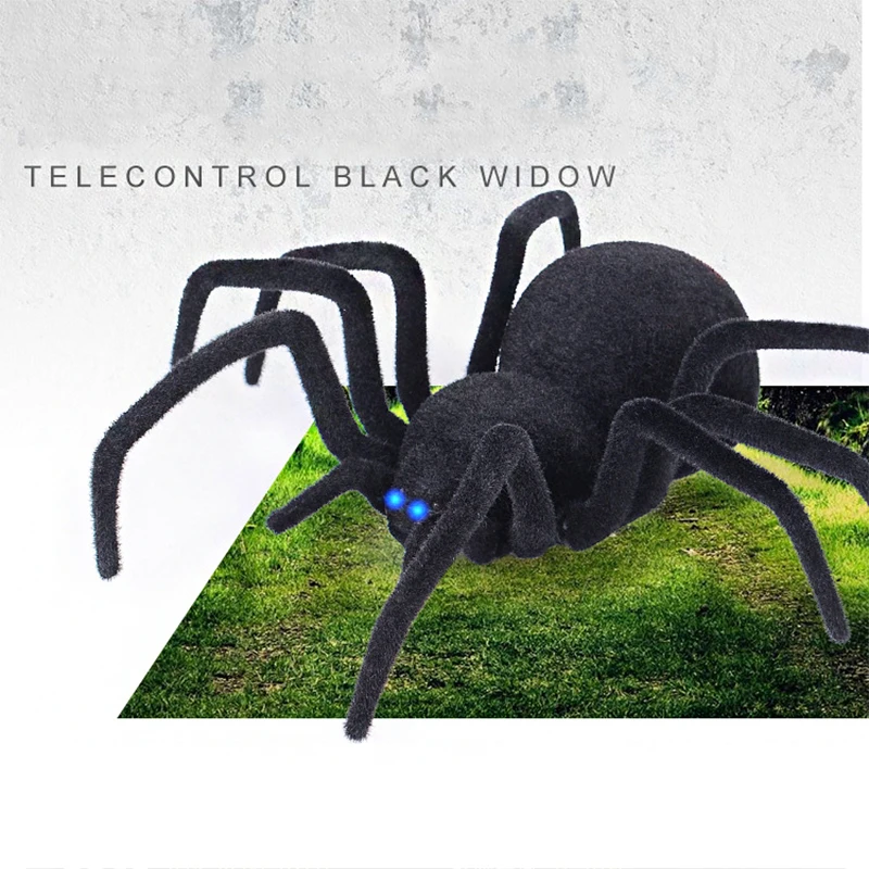 RC spider toy remote control Tarantula Black widow Electric toys Simulation lifelike crawl araneid Tricky novel gift for boys