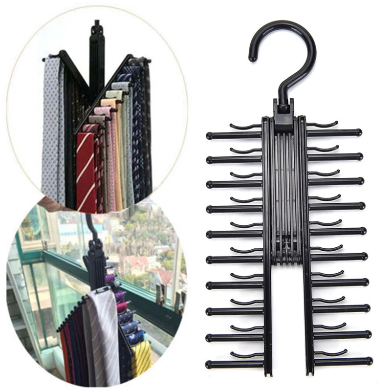Creative Verstelbare 360 Graden Roterende Tie Rack Riem Sjaal Stropdassen Hanger Holder Closet Organizer