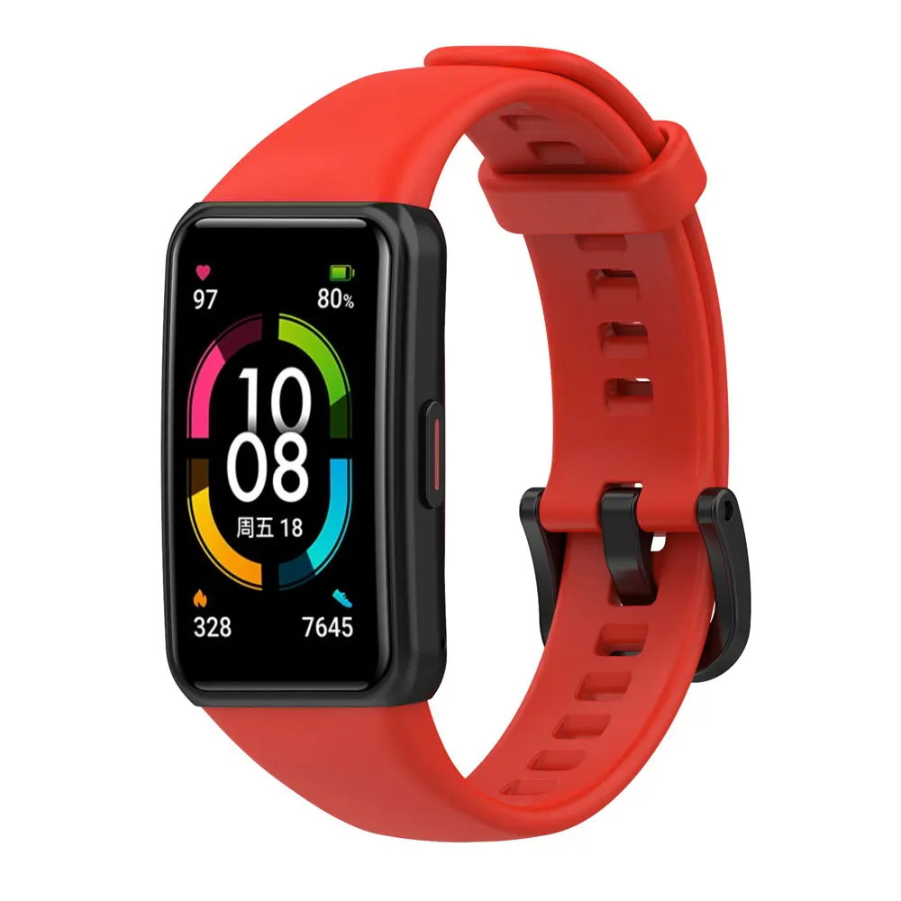 Ремешок силиконовый для смарт-часов Huawei Band 6 Pro, сменный Регулируемый Браслет для Honor Band 6 7