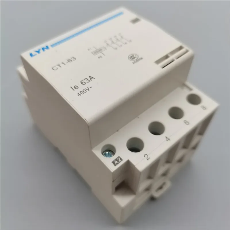 1PCS CT1-63 4P 32A 40A 63A 220V 400V~ 50/60HZ Din rail Household ac Modular contactor 4NO 2NO 2NC 4NC