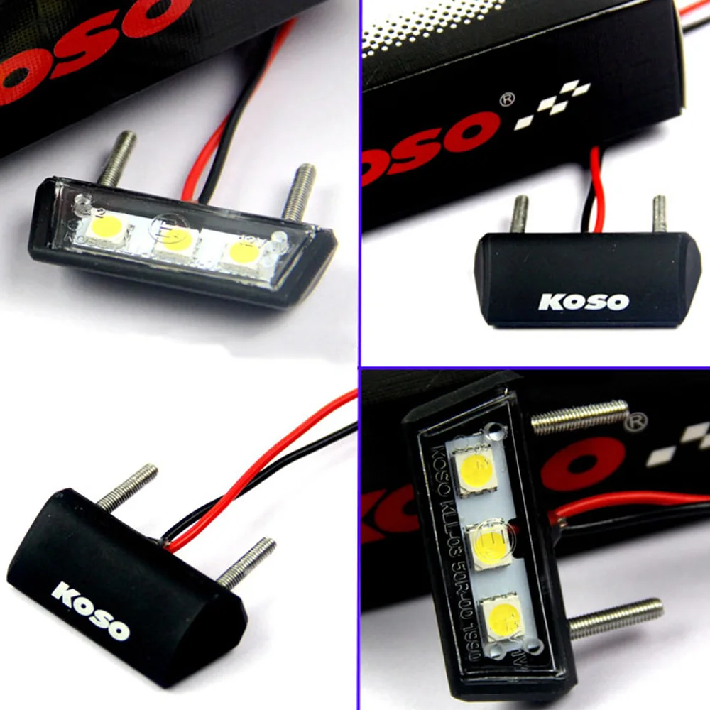 Universal fit KOSO License Plate Light Waterproof E4 Mark Tail Rear Light 12V/1W LED License Number Plate Light for  Cygnus Bws