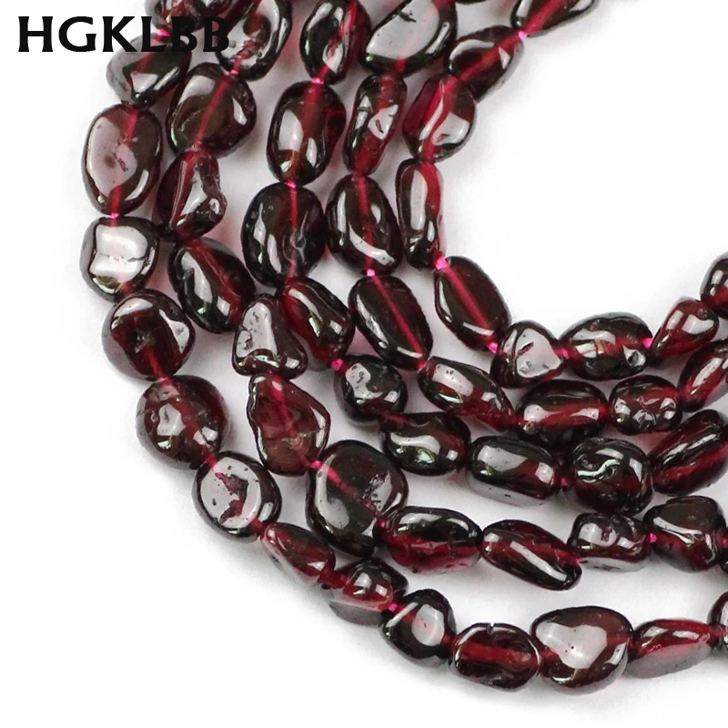 HGKLBB Natural Stone Beads Irregular Dark Red Garnet Fashion beads For Jewelry Making 4~6mm DIY Bracelets & Necklaces Wholesale