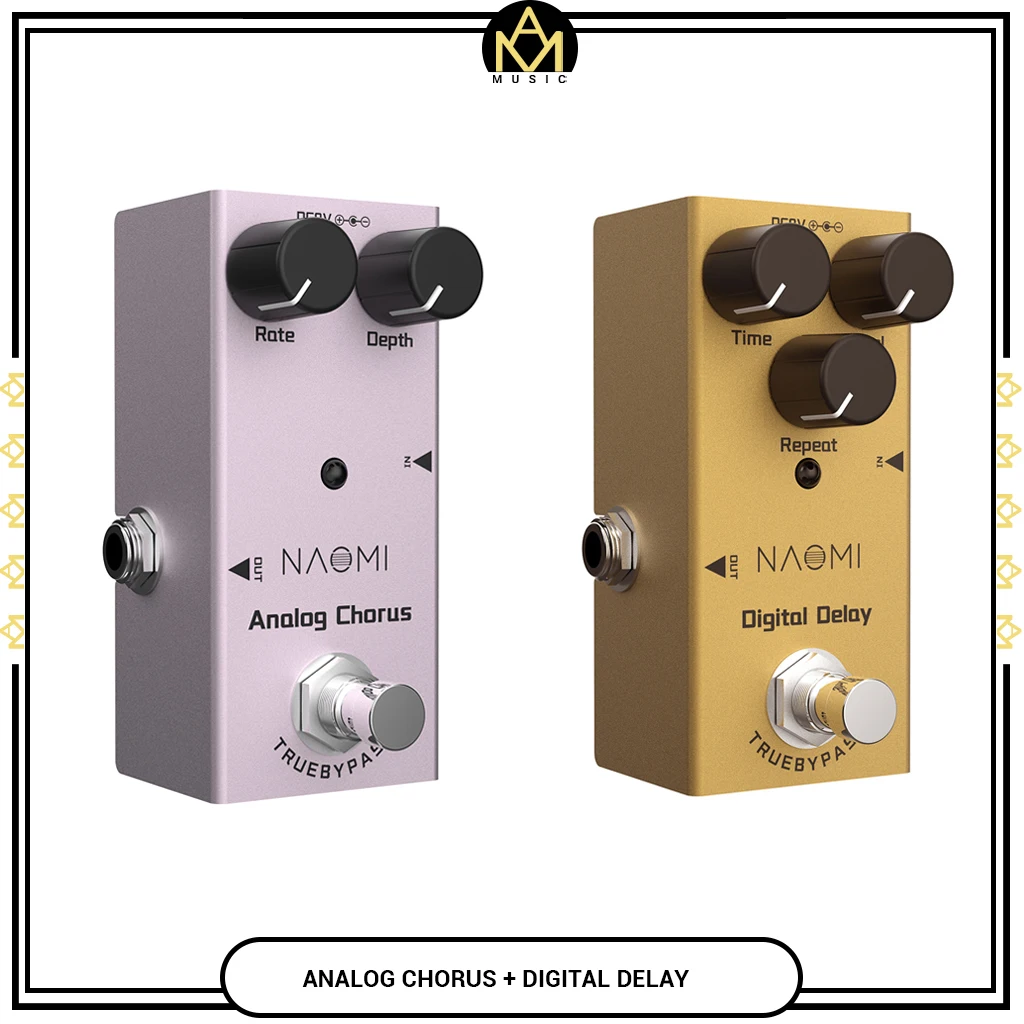 2pcs Mini Single Effect Pedals Analog Chorus+Digital Delay DC 9V Adapter True Bypass For ST LP Style Electric Guitar And Bass