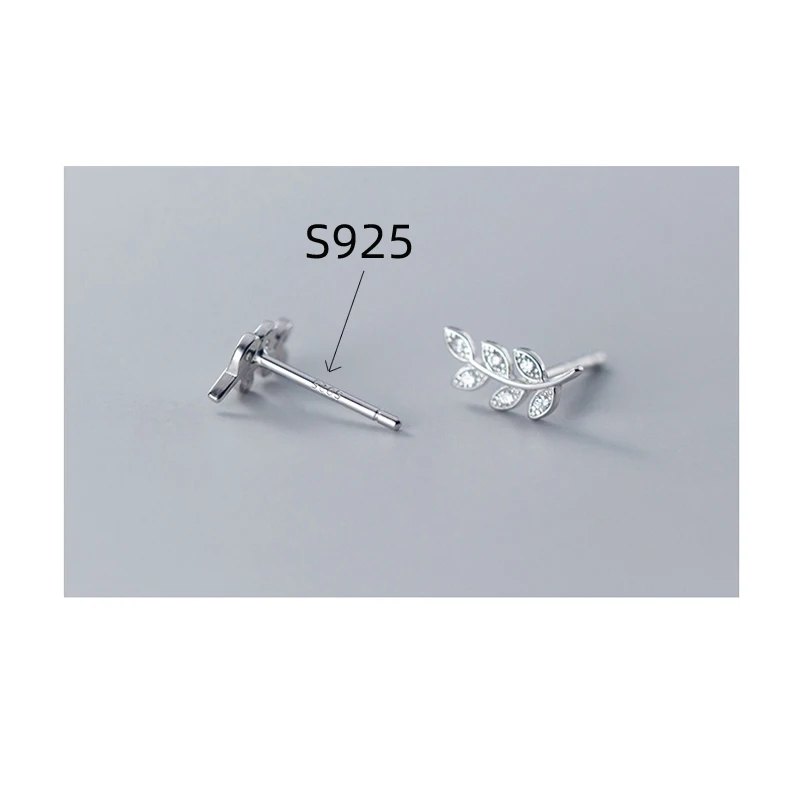 La Monada Fashion Womens Earrings Silver 925 Ear Piercing 925 Silver Earrings For Women Leaf Leaves Silver Stud Earrings Small