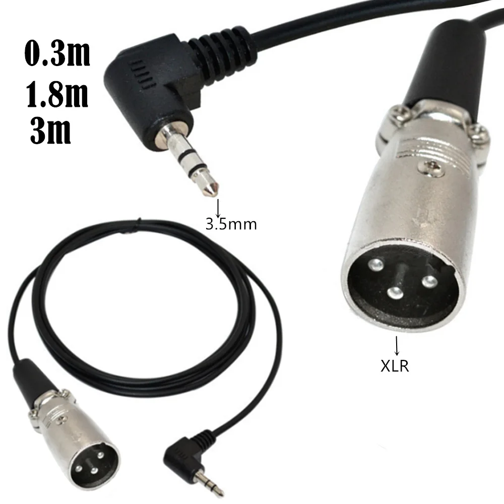 90 ° elbow 3.5 male pair XLR bus condenser microphone line 3.5sp male-xlr male and female 30cm 180cm 300cm cable