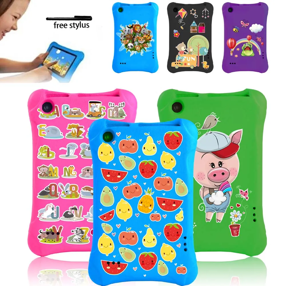 Tablet Case for Fire 7 5th/7th/9th Gen Tablet -Kids Safe Shockproof Cover Case EVA Foam Multicolor Cartoon Pattern Series