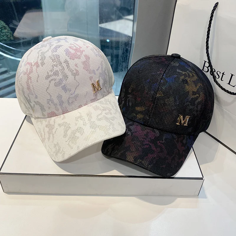 Women's Hat Korean Fashion Breathable Baseball Cap Show Face Small M Standard Mesh Camouflage Caps All-match Sun Hats