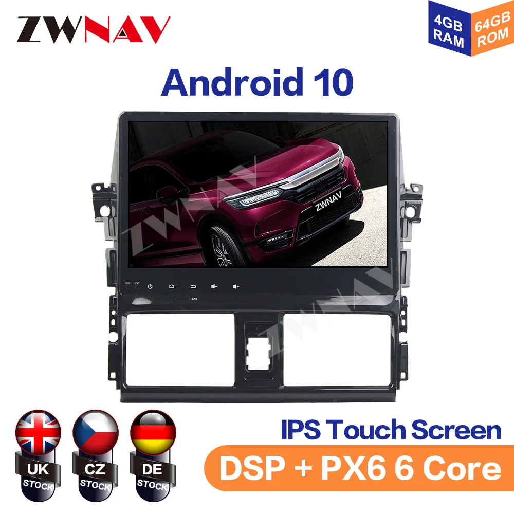 ZWNAV 4+64Gb DSP android car multimedia DVD player for Toyota Vios Yaris 2013 2014 2015autoradio CAR GPS navigation stereo radio