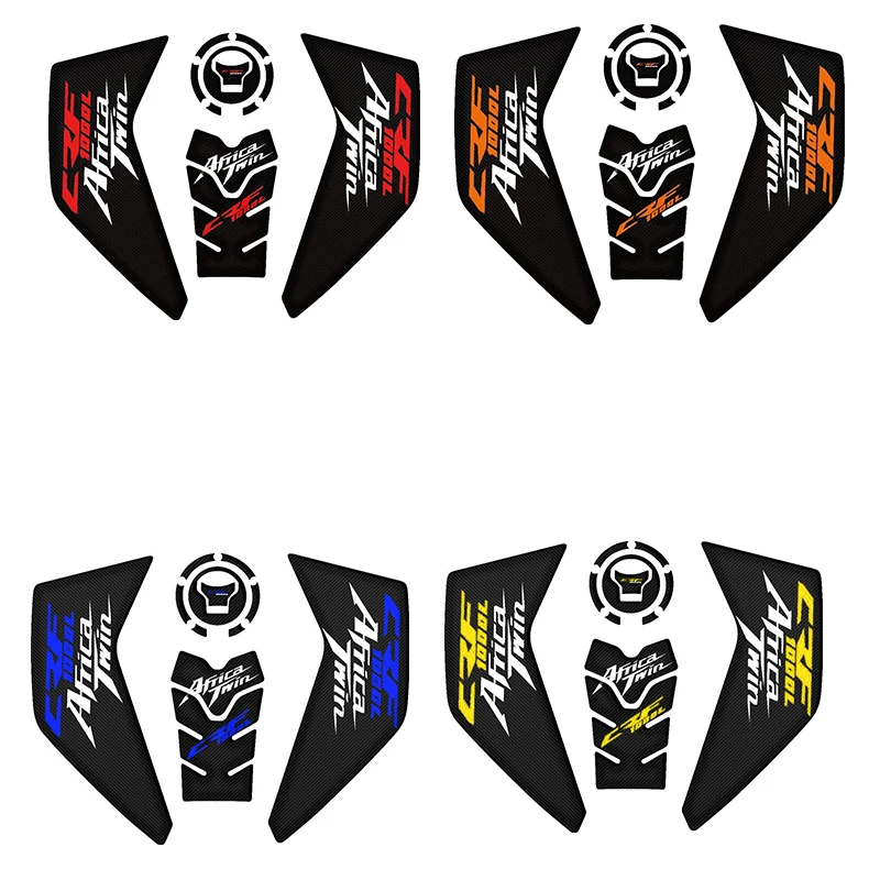 For  CRF1000L Africa Twin 2016-2019 2018 2017 Fiber texture Motorcycle Fuel Tank Pad Cap Decals Gas Cap Sticker