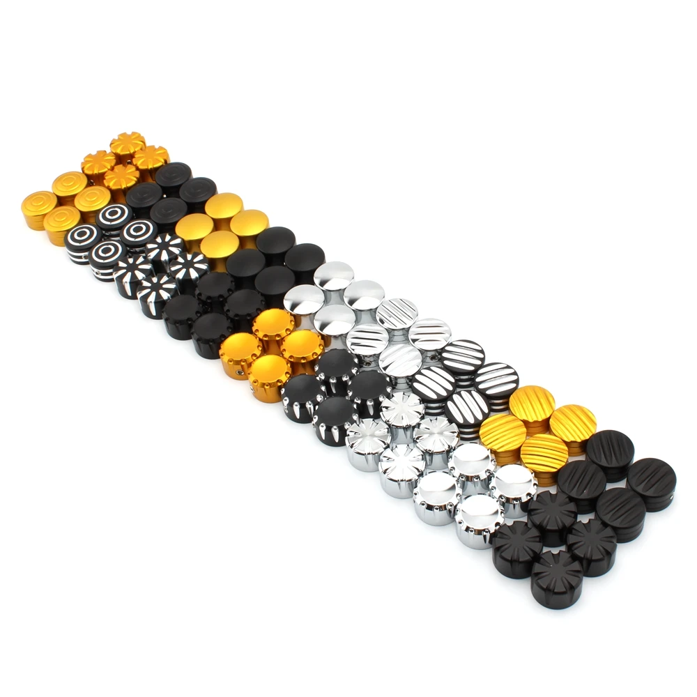 Black/Gold Motorcycle Head Bolts Cap Nut Cover CNC Aluminum For Triumph Bonneville T120 T120 4Pcs/Set