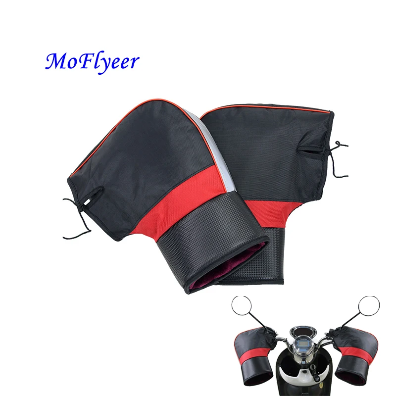 Moflyeer quente de alta qualidade luvas da motocicleta guiador mitenes mais quente à prova dwaterproof água moto mão capa muffs engrossar grip muffs