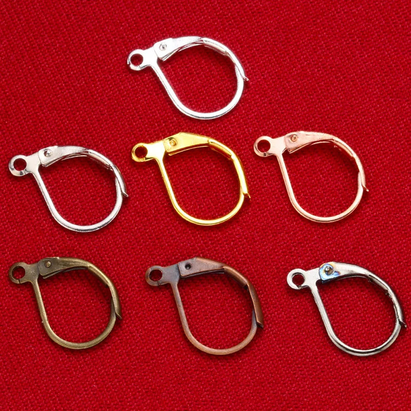 1 pair Metal Earring Hooks Ear clasp Findings Silver Earring Connecter Clasp Base For Jewelry Making Accessories