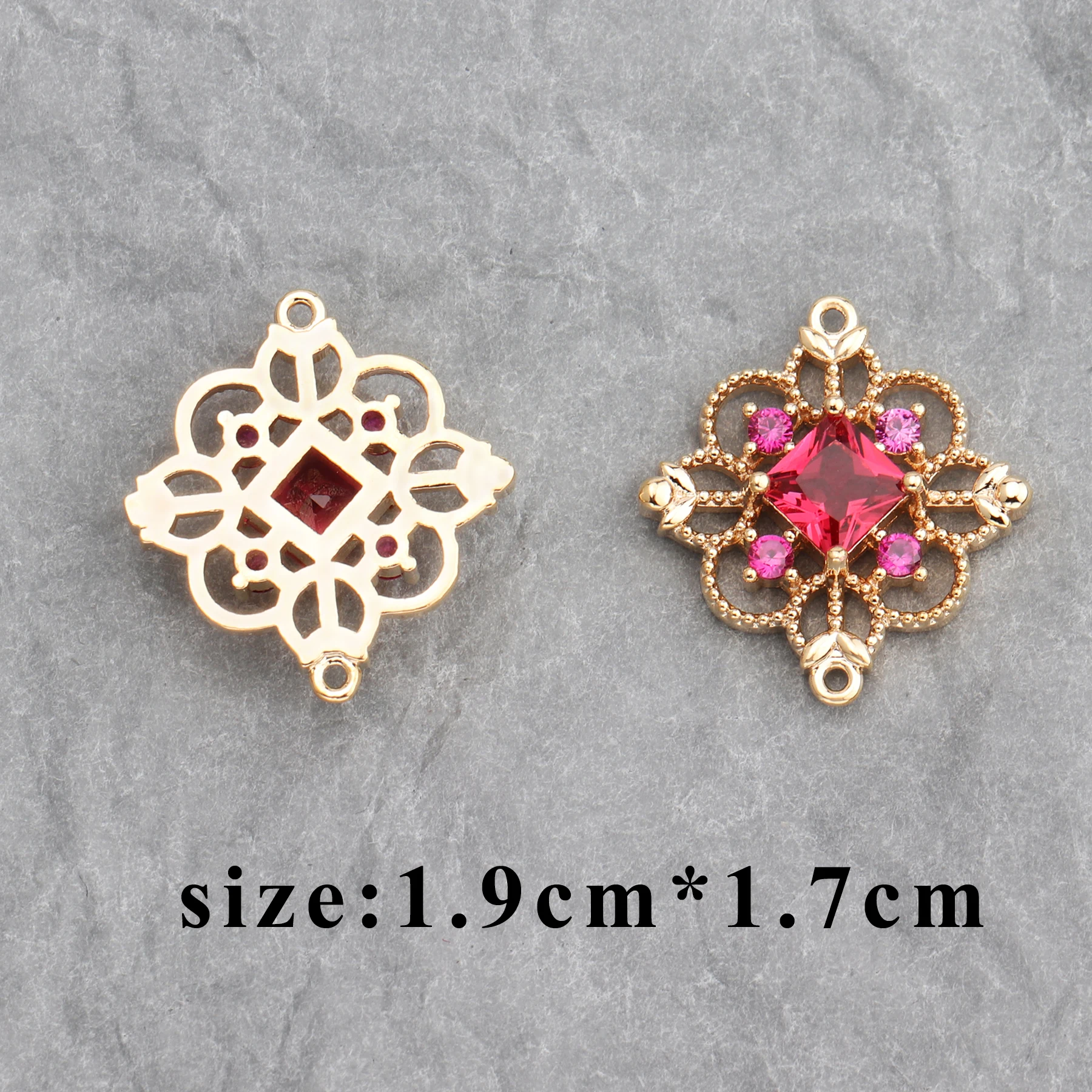 GUFEATHER M588,jewelry accessories,18k gold plated,zircon pendants,pass REACH,nickel free,jewelry making,diy earrings,6pcs/lot