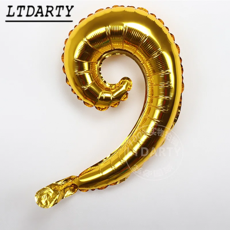 10 pcs Colorful Spiral Wave Curve Foil Balloons Family Birthday Party Wedding Decoration Wall Stickers Inflatable Toys