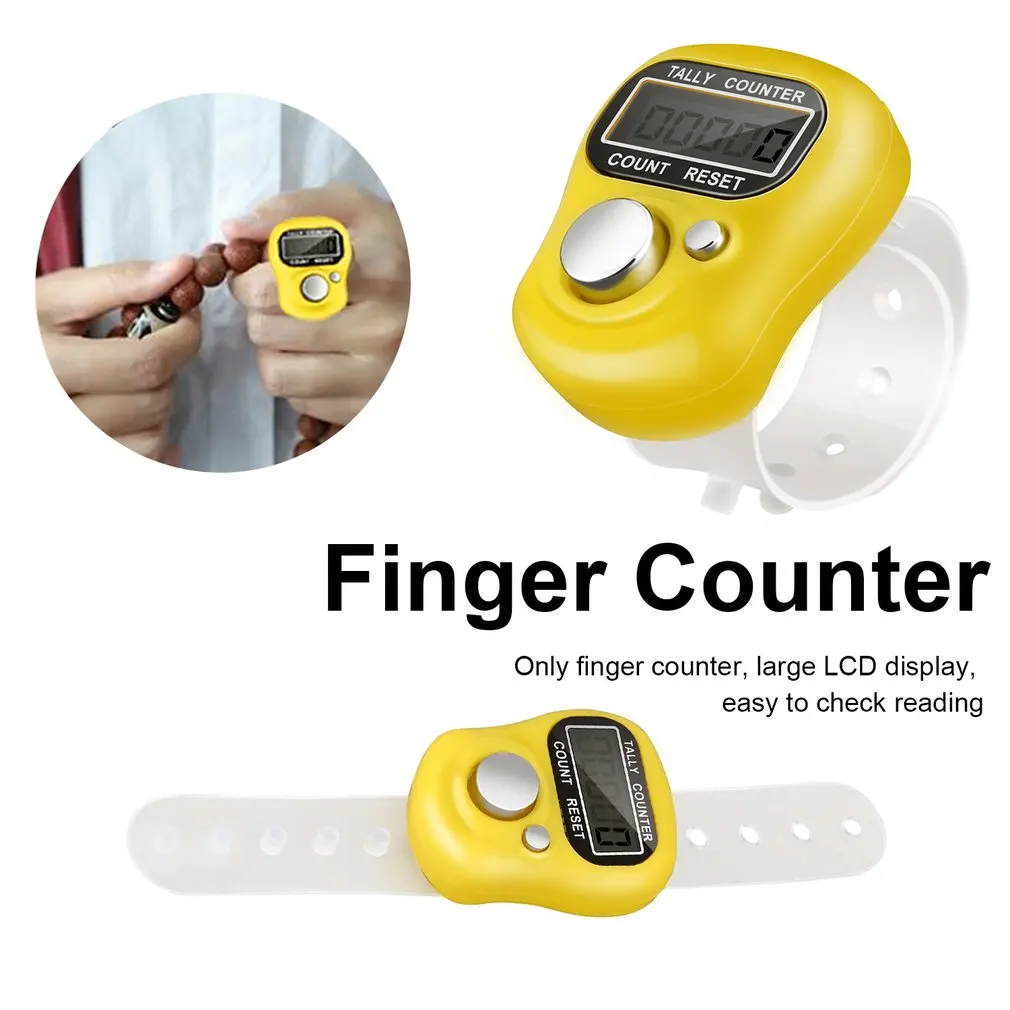 5 Digit Electronic Digital Finger Ring Tally Counter Hand Held Knitting Row Counter Clicker NEW Mini Point Marker Counter LCD